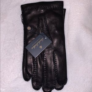 New men’s black leather Brooke brother gloves